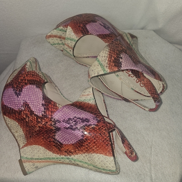 Alice+Olivia Multicolor Animal Print Womens Wedged Sandals Sz 8.5 Festive,Party - Picture 7 of 11